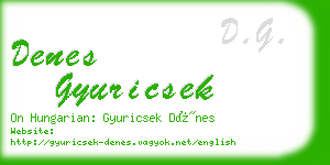 denes gyuricsek business card